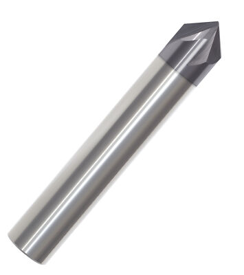 3/16'' 82Deg Included 4 Flute Single End Carbide Chamfering Tool TiALN Coated USA
