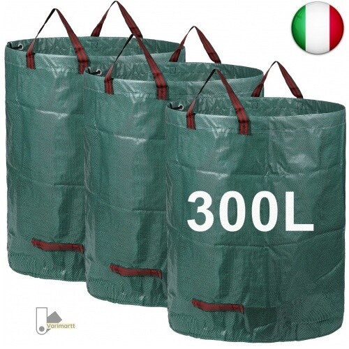 AIXMEET 3x 300L Sacchi Giardinaggio Pieghevole, 68x68x84CM, Polipropilene (PP),