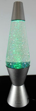 14" Lava Lite Lamp Vortex Silver Glitter Color Changing Motion Swirl Red Blue
