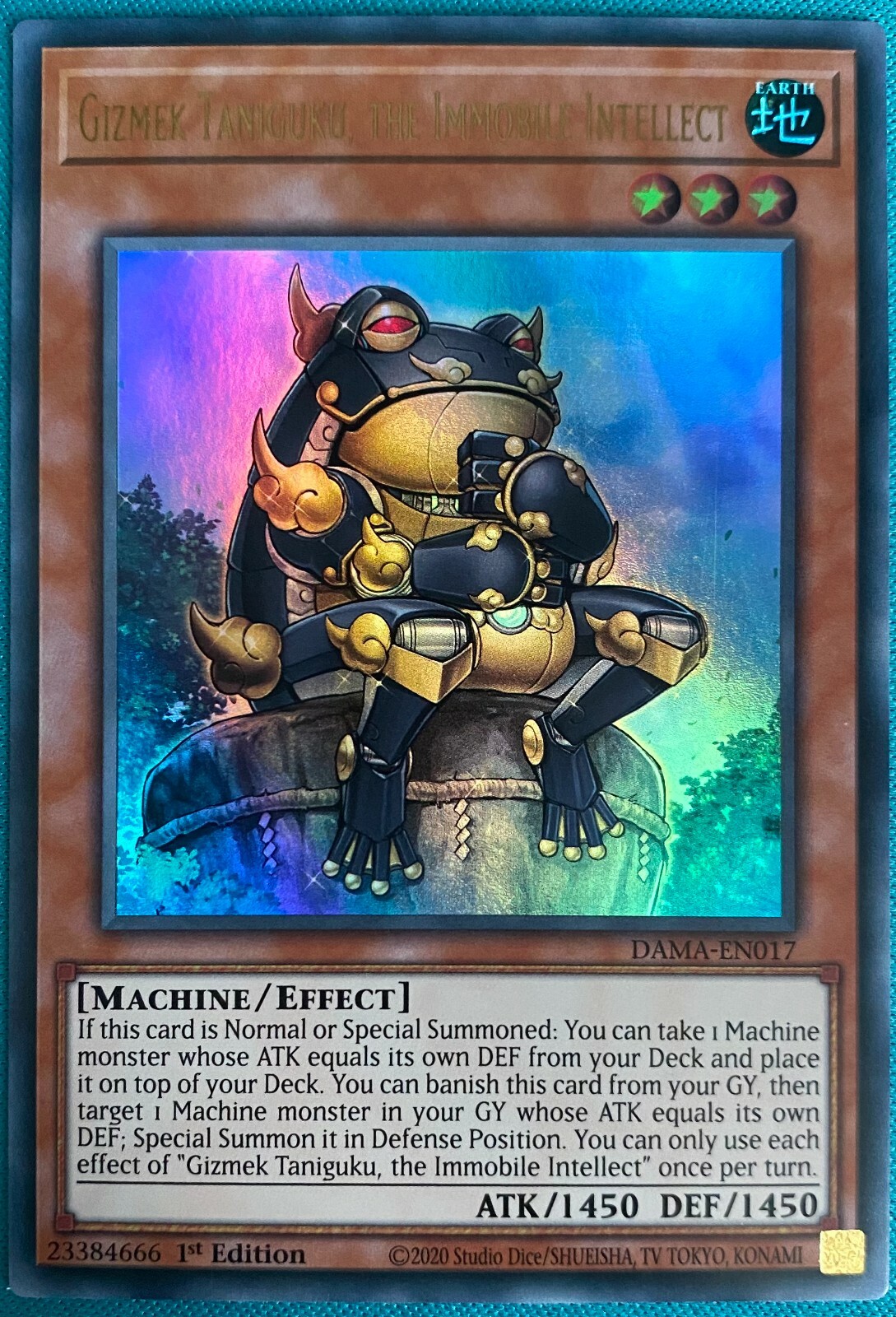 Intelect Card Gizmek Taniguku, The Immobile Intellect *Ultra Rare* DAMA-EN017 YUGIOH ...