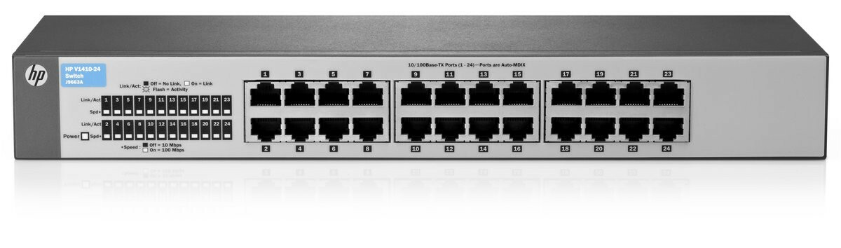 Switch HP V1410-24 commutateur reseau 24 ports RJ45 rackable ethernet de bureau