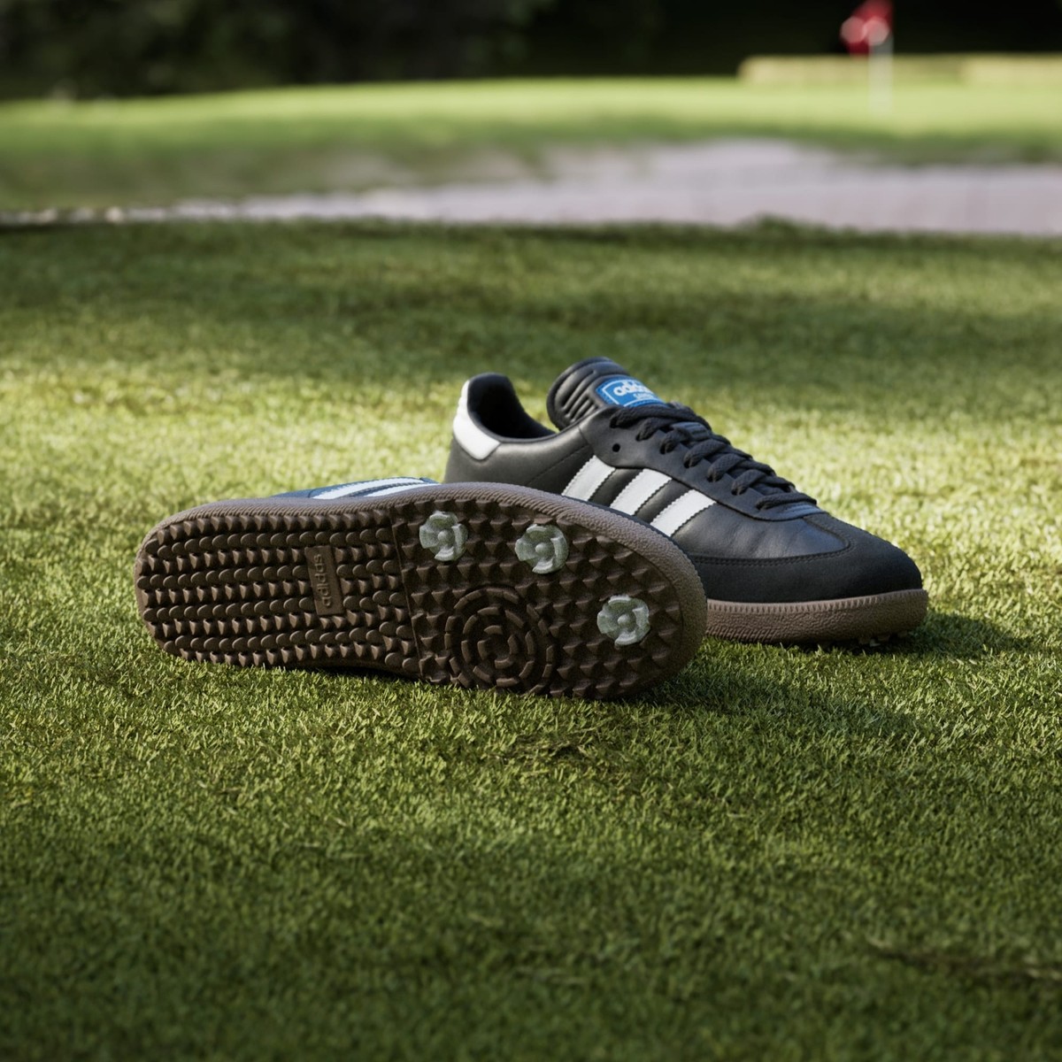 JH6150 adidas Samba Golf Full Grain Leather Core Black Cloud White