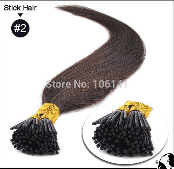 #30 Light Auburn Stick Hair I Tip Remy Hair Extension Straight Light Color (100pcs - 100g£© main image 1