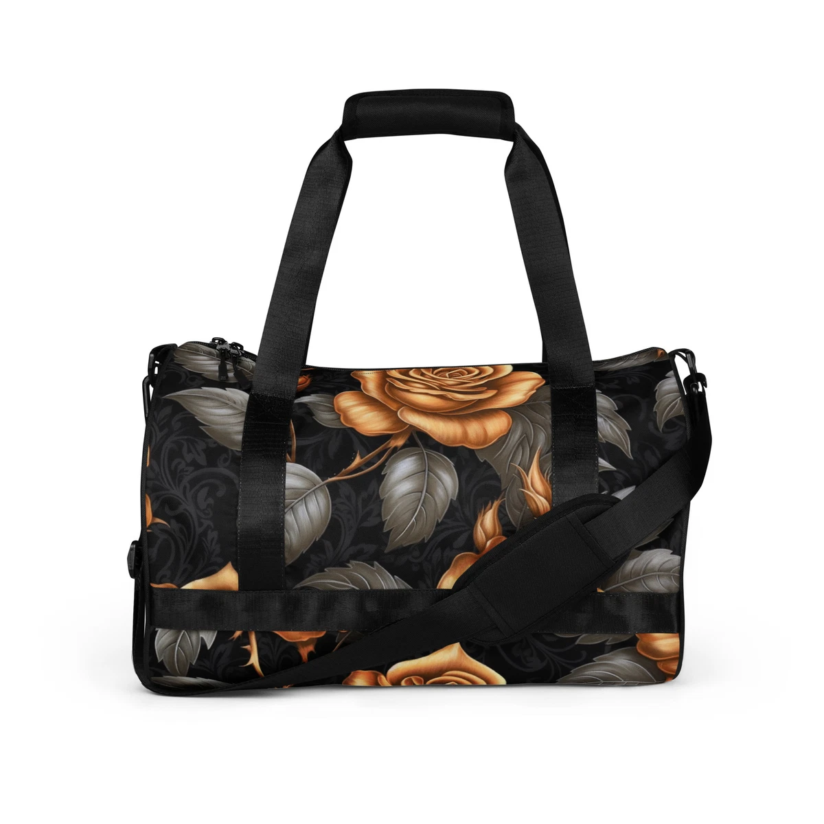 Gold and Silver Metallic Rose Gym Bag