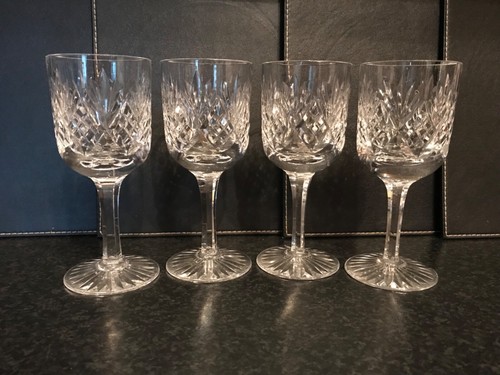 Set of 4 Vintage Square Stem Crystal Wine Glasses Heavy Items New - Picture 1 of 12