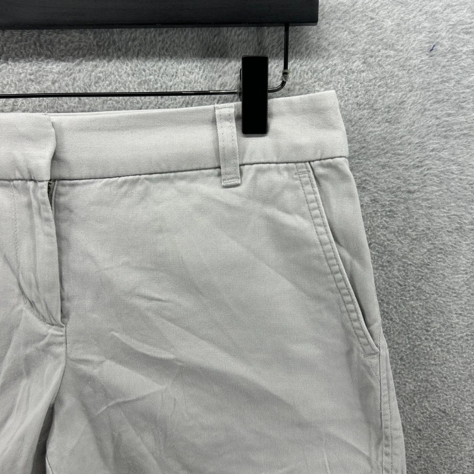 Pantalones Cortos J.CREW Mujer Talla 4 Beige Frente Plano Chino Caquis Algodón Verano Foto 3 de 4