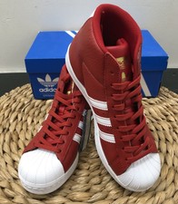 Adidas Originales Pro Modelo J Escarlata Rojo Blanco Dorado BY3730 Zapatilla EE. UU. Talla 6