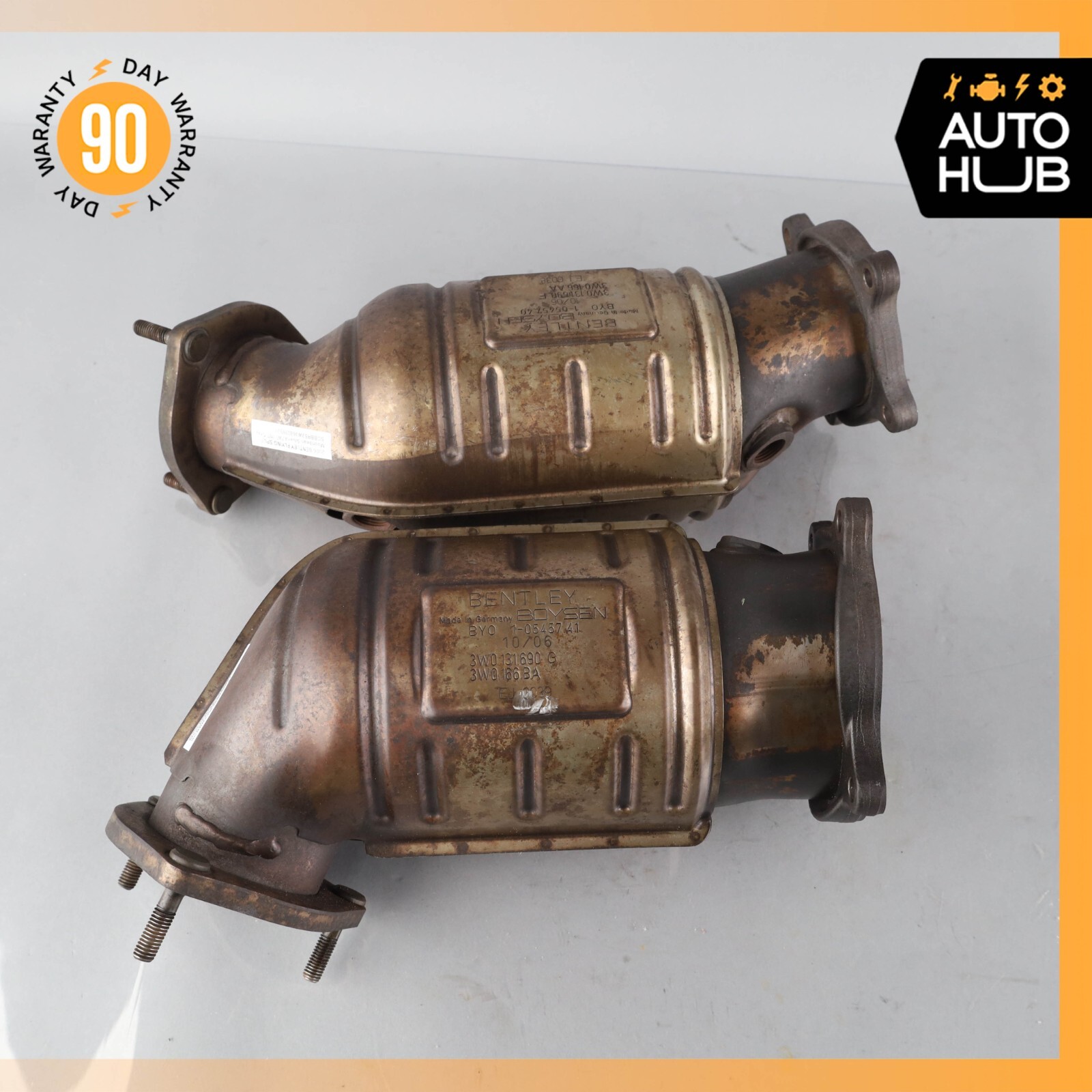 03-06 Bentley Continental Flying Spur GT Exhaust Downpipe Left & Right Set OEM