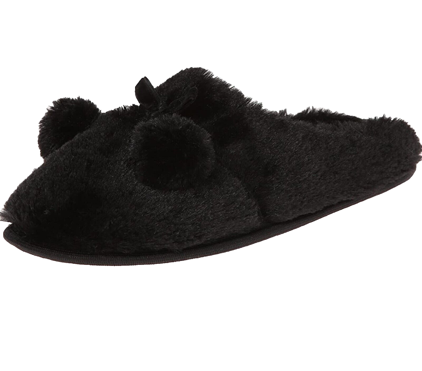 PANTOFOLA D’ORO Pantofole donna punta oro GRANDI soffici memory foam suola gomma Nero