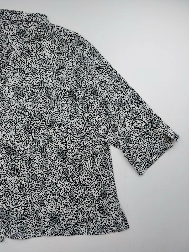 Camisa mujer Covington talla grande 24-26 botones estampado animal leopardo cebra Foto 3 de 4