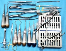 GERMAN 25 PC ORAL DENTAL SURGERY EXTRACTING ELEVATORS FORCEPS INSTRUMENT KIT SET