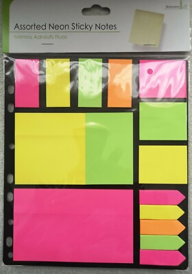 Neo Notiz Ordner selbstklebend Notizblock Notieren Sie es unten verschiedene Farben Größen Schule Büro