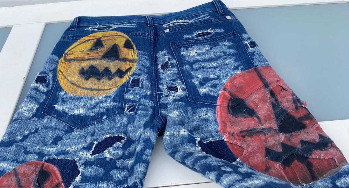 UltraRare & Great Givenchy SS22 Destroyed Pumpkin Jeans Size