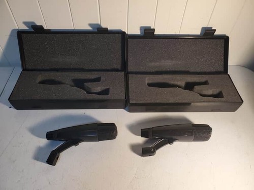 Pair Sennheiser MD421U II Microphones w/ Clips & Cases Tested Working