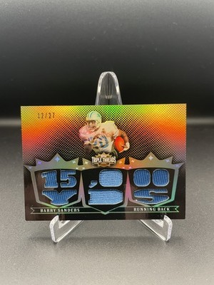 Barry Sanders 2007 Topps Triple Threads Triple Game Used Patch Card /27