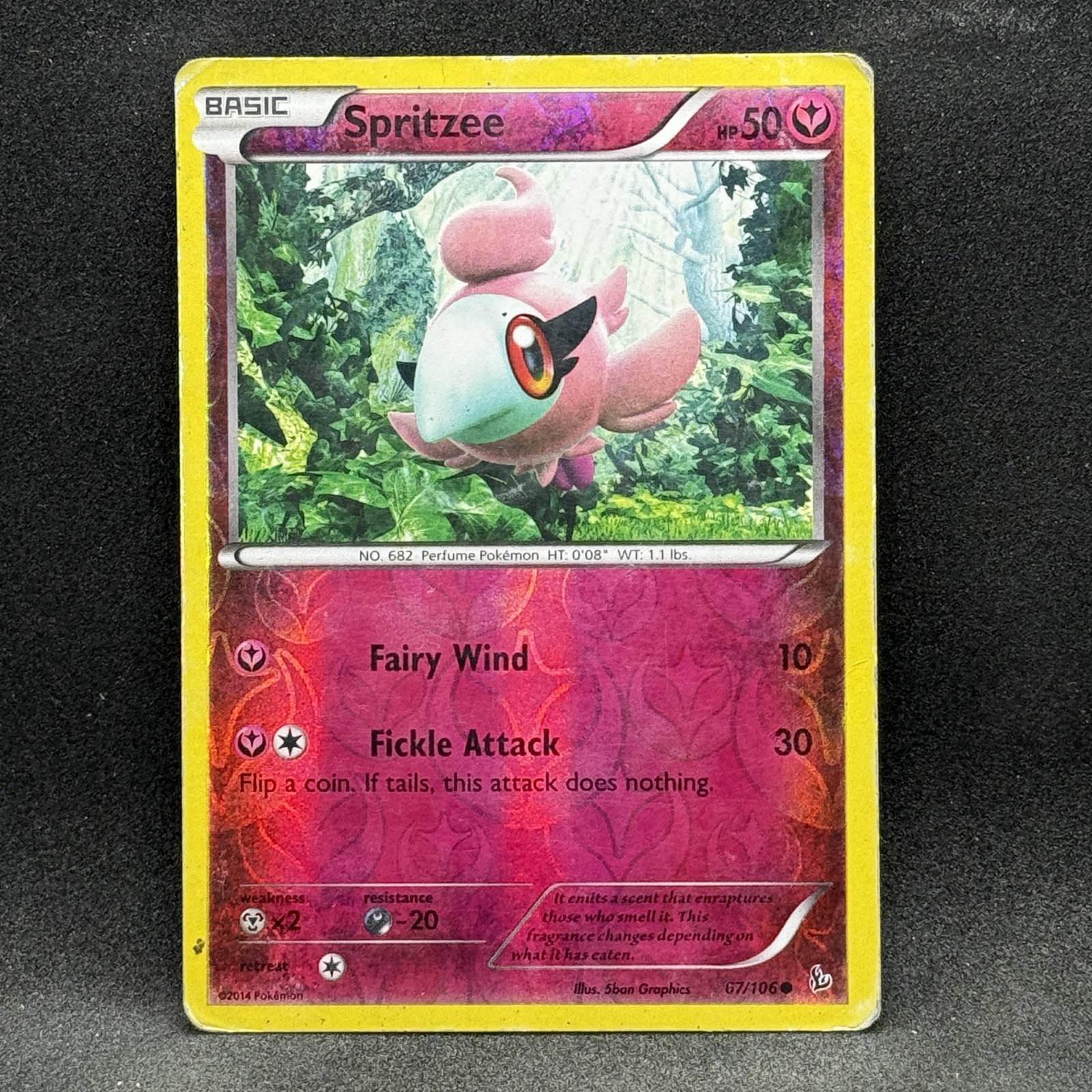Spritzee REVERSE HOLO 2014 Pokemon XY Flashfire #67/106 *Heavily Played*