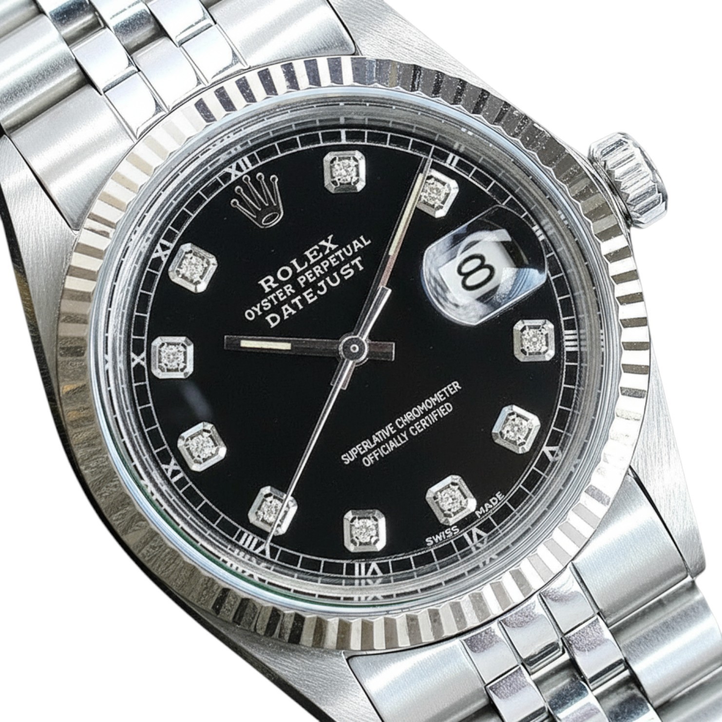 Rolex Datejust Black Fluted Jubilee Band