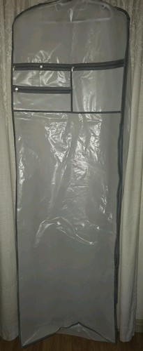 Bridal Wedding Dress Garment Bag Long Gown Cover w/ Zipper & Shoe Pocket