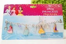 Disney Princess Charm Bracelet Girls Metal Birthday Gift Cinderella Belle Ariel