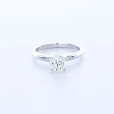 1ct Natural Diamond F/VS2 Round Cut 14K White Gold Prong Classic Solitaire Ring