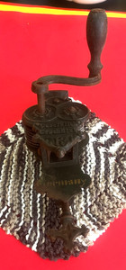 ANTIQUE GERMAN GESETZLICH GESCHUIZT CAST IRON CRANK GREEN BEAN FRENCHER SLICER