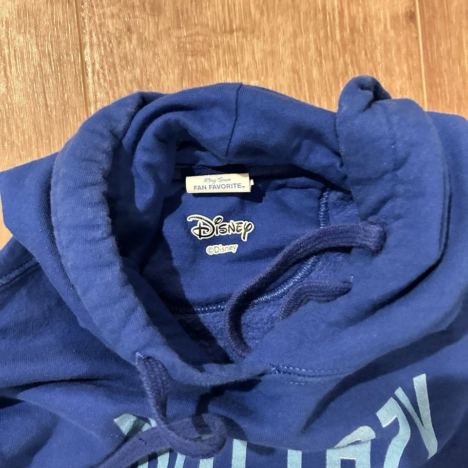 迪士尼 Stitch 男女成人蓝色小号连帽衫不懒 #节能 — 第 4/4 张图片