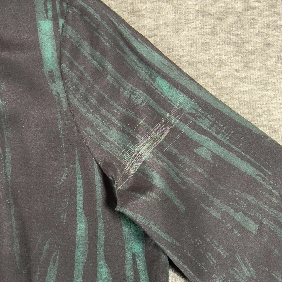 Lafayette 148 New York Dress Womens Small Green Silk Shirt Midi Long Sleeve - Image 4 of 4