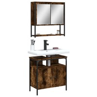 2-Teiliges BadmöBel-Set RäUchereiche Holzwerkstoff Badezimmer