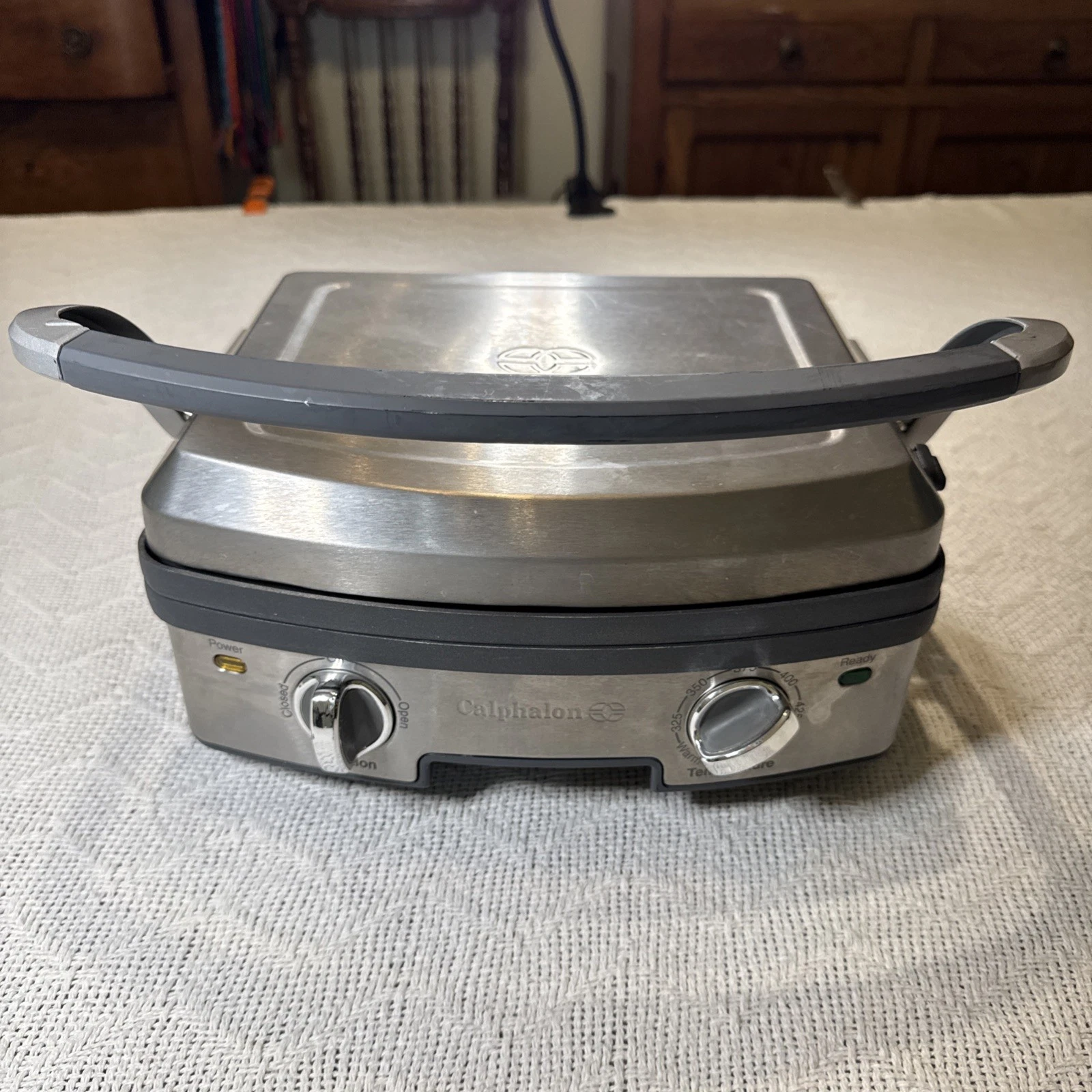 CALPHALON 5 in 1 2 sided Plates NONSTICK GRILL Panini Press HE400CG Tested
Opens in a new window or