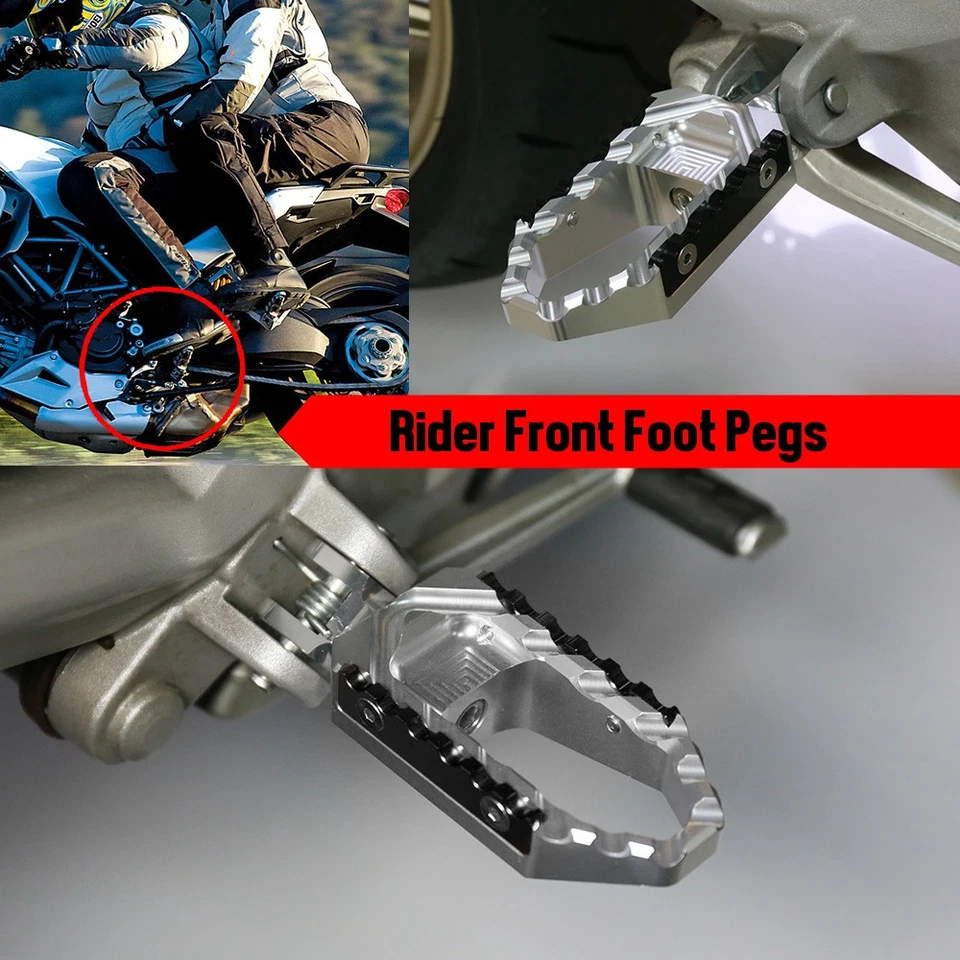 Clavijas anchas CNC plateadas para Honda CBR1000RR Fireblade / SP 2016-2018 Foto 3 de 4