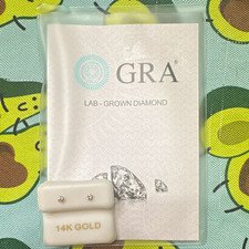 GRA Certified Lab-Grown Diamond Stud Earrings 14K Gold 0.1 ct each (0.2 ctw) 3mm