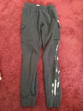 Adidas Cargo Jogger Pants Boys XL Black Camo Stripe Fleece Halfzone