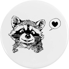 'Raccoon in Love' Button / Lapel Badges (BB060118)
