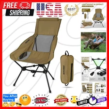 Portable Folding Camping Chair with Head Support - Ideal for Travel & Leisure
