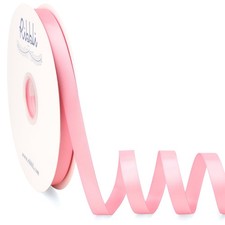 1/2 Inch x 100 Yards Pink Double Faced Satin Ribbon for Gift Wrapping Crafts