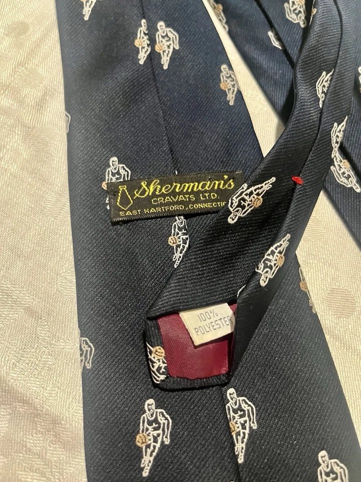 Винтажный галстук баскетболиста Sherman's Cravats сделано в США - Изображение 4 из 4