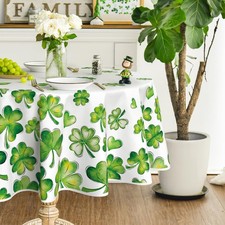 St. Patrick's Day Tablecloth 70 70 Inch Round, 70" Round , Green