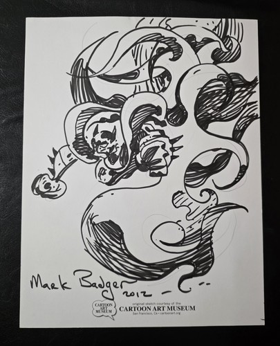 Mark Badger Original Hand Drawn Ink Sketch Art Batman Signed Dated 8.5×11 Rare 
