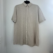 Livergy Mens Button Up Shirt Medium Linen Ble...