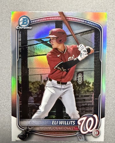 2025 Bowman Draft Chrome Prospect Eli Willits Nationals BDC-1 Image Variation SP