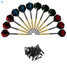 Accmor 12 Pcs Darts Plastic Tip, Soft Tip Set, Red, Blue, Green-Stripes
