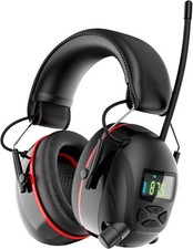 Hearing Protection AM FM Radio Headphones with 2000mAh Rechargeable Battery, 30d