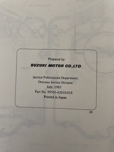 Suzuki 1985 LT230GE Supplementary Service Information Manual 99501-42010-01E - Bild 3 von 3