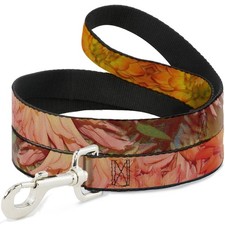 Dog Leash Vivid Floral Collage Orange-Pinks