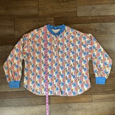 VTG Size L Disney Mickey Mouse Henley Shirt Long Sleeve Multicolor Unisex 27822