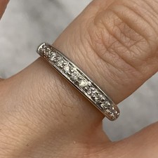 9 ct Gold Diamond Half Eternity Band Ring 375 9ct White Gold - Size K