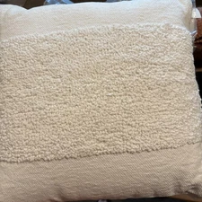 18x18 Modern Tufted Square Throw Pillow White - Project 62 NEW Sealed In Bag