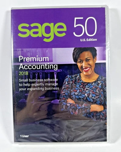 Sage 50 Premium Accounting 2018 Software CD/DVD - Small Biz- 1 User - New