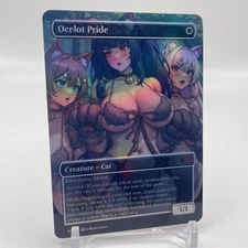 MTG - Ocelot Pride FOIL  Fanart V3 Borderless Style - EDH / Playtest Commander