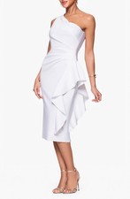 NEW XSCAPE GATHERED ONE SHOULDER COCKTAIL DRESS SIZE 6 $208 IVORY NORDSTROM